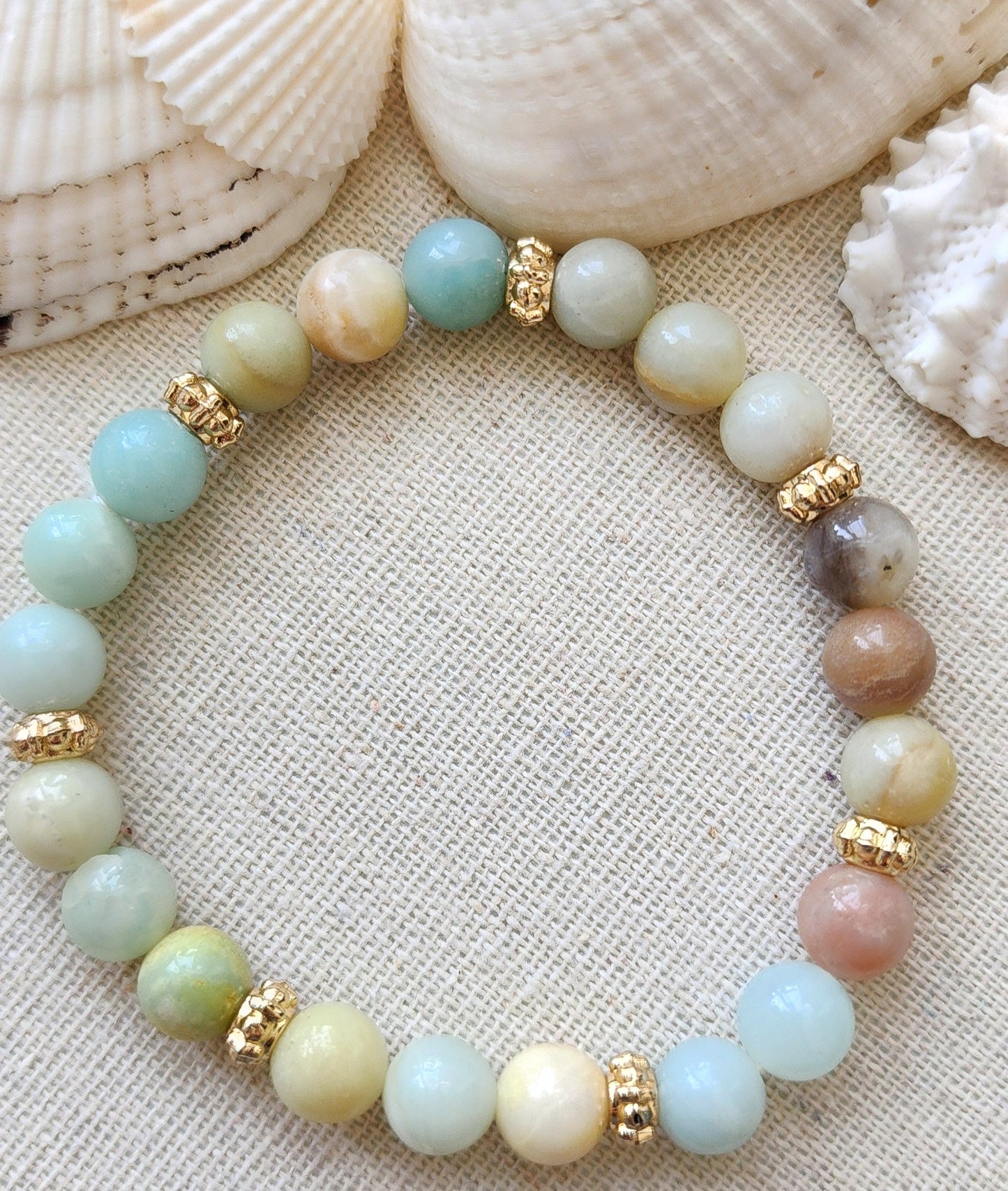 Amazonite with Gold Spacers