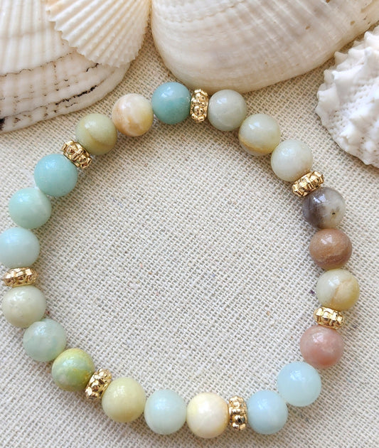 Amazonite with Gold Spacers
