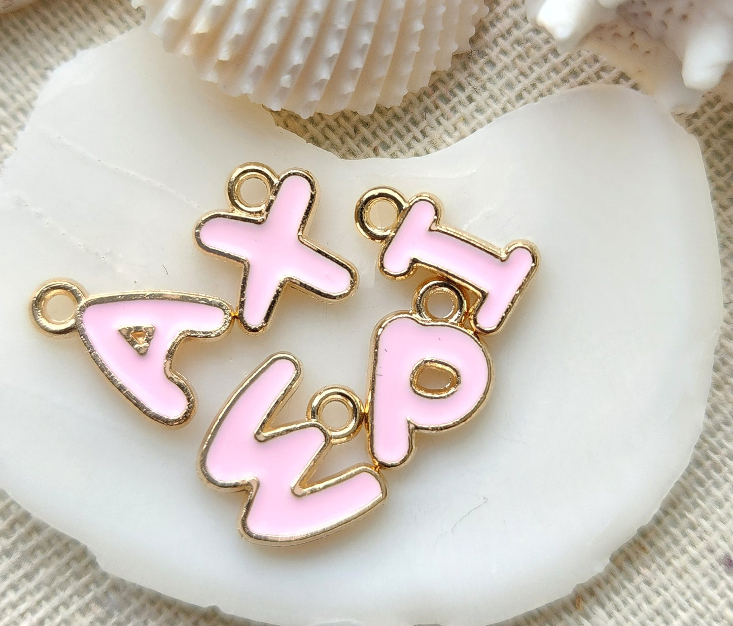 Pink Bubble Letter Charm