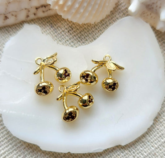 Gold Cherry Charm